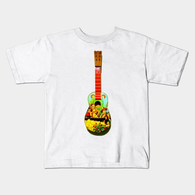 Toy guitar Kids T-Shirt by kathyarchbold